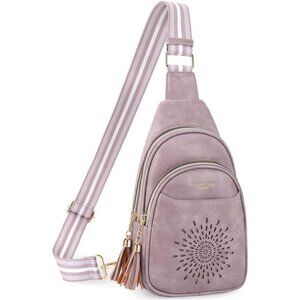 APHISON Small Sling Bag Cell Phone Purse Vegan Leather Fanny Crossbody Bag for